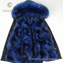 Special offer winter fur lined parka with hood with fur lining